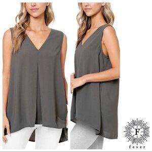 FEVER Ladies Versatile High-Low Sleeveless Tunic